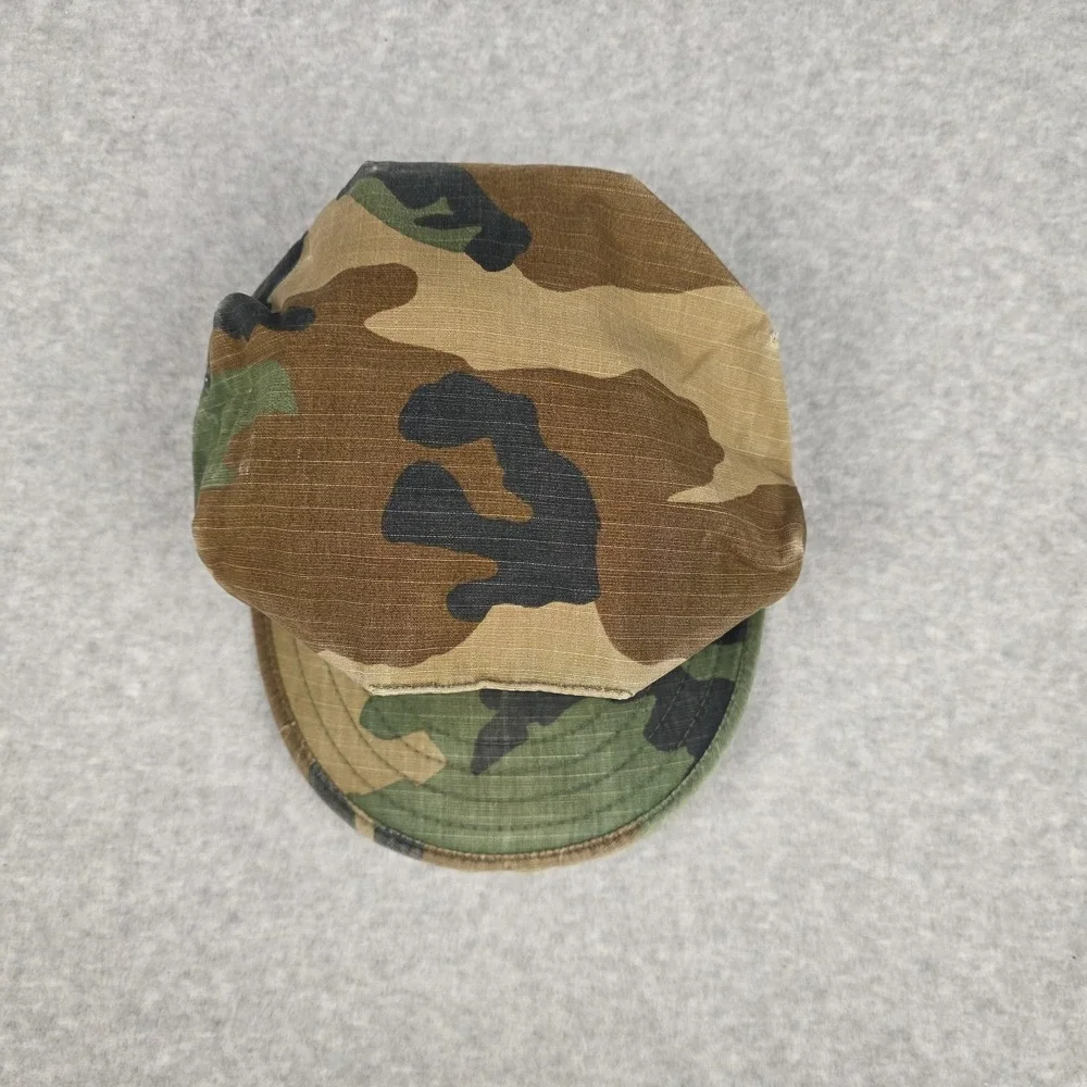 Military Army Woodland Camo Hat Cap Fitted Mens‎ Green Brown Patrol Ripstop